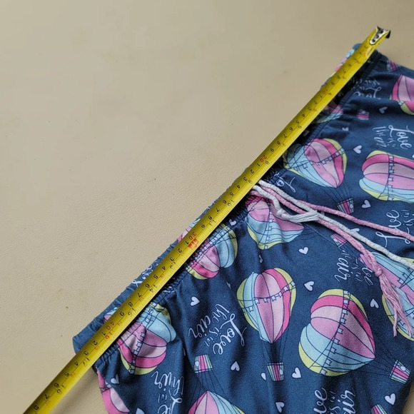 Briefly Stated Women’s Hot Air Balloon Love  Jogger Sleep Pants Blue L (12/14) - Picture 5 of 9
